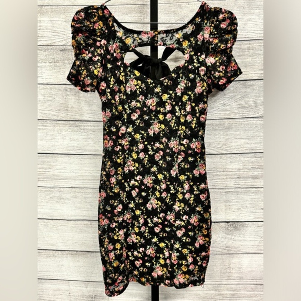Easel Tie Back Floral Dress
